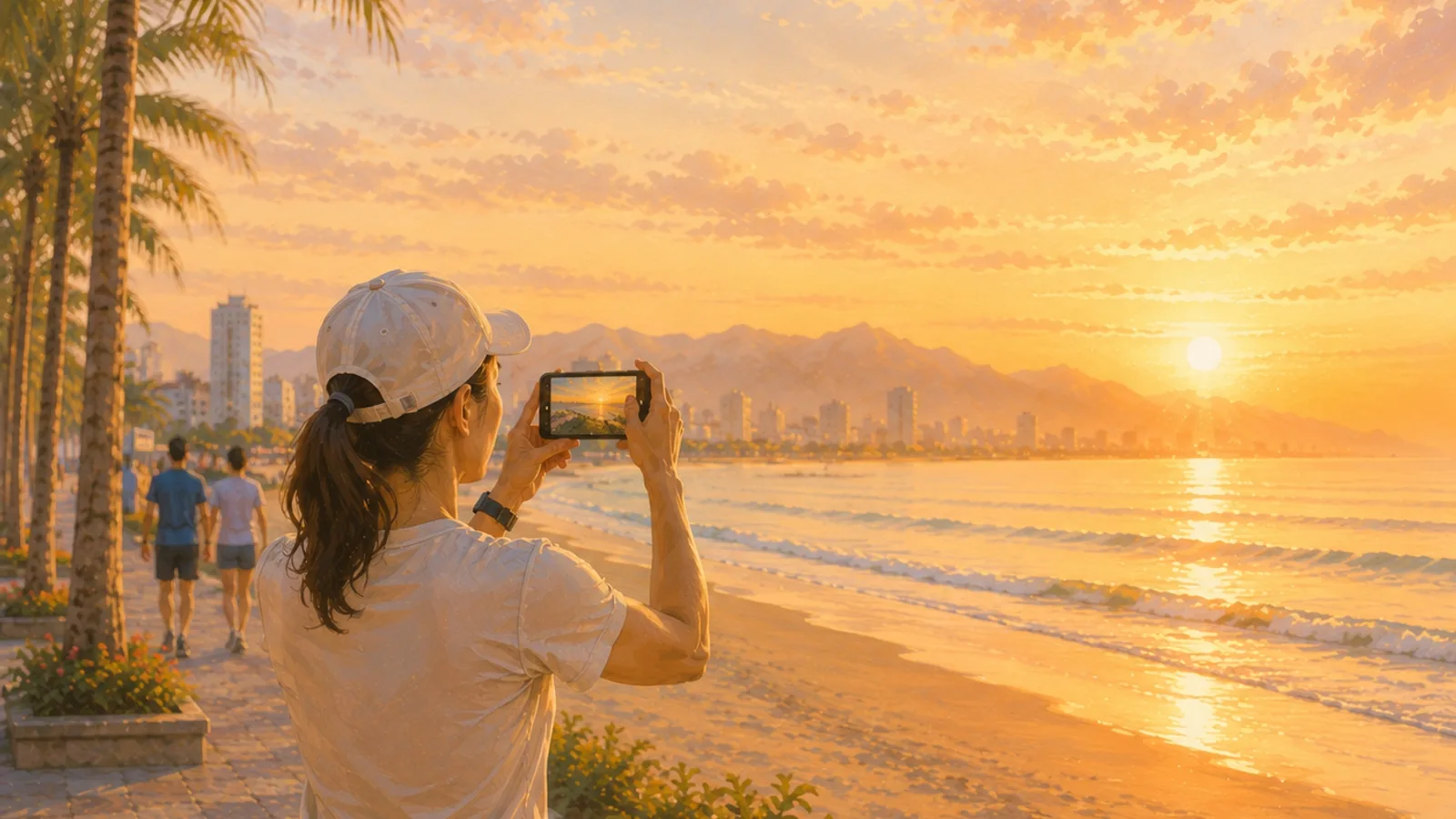 Member photographing the sunrise