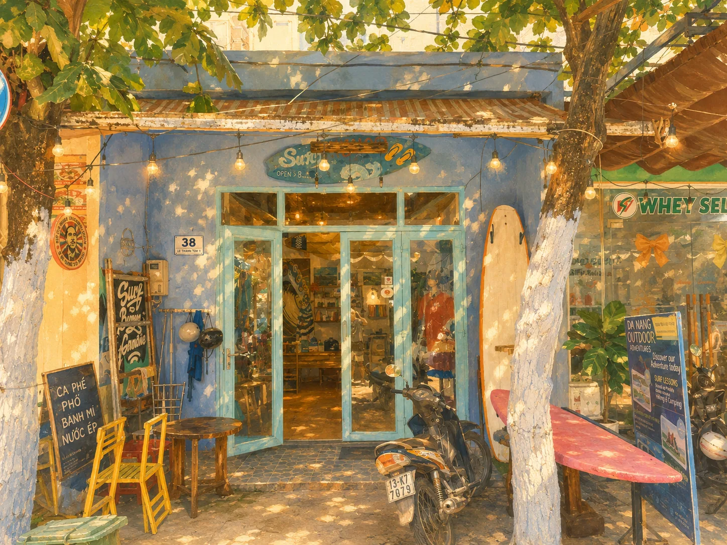Da Nang Outdoor Adventures surf shop storefront